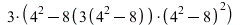 `+`(`*`(3, `*`(`^`(4, 2))), `-`(`*`(72, `*`(`^`(`+`(`^`(4, 2), `-`(8)), 3))))); 